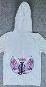 Juicy Couture Damen Frontreißverschluss Kapuze Frottee Trainingsanzug Oberteil glamourös USA *Mängel - Bild 1 von 10
