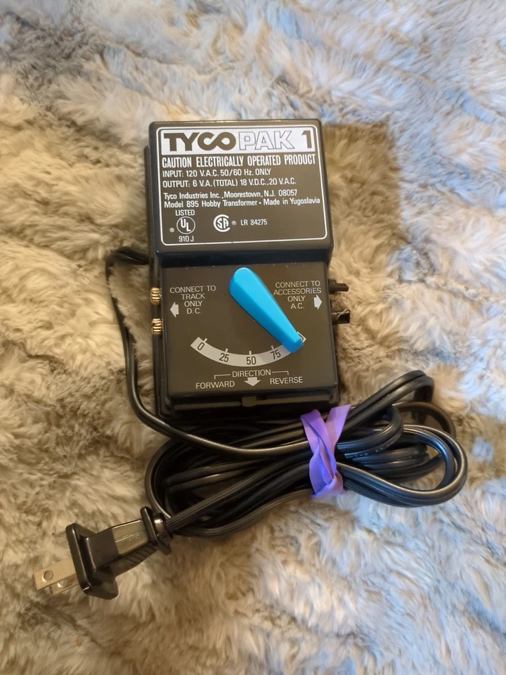 Tyco Trains Ho-Scale Model 895 Train Power Pak 1 Transformer Controller 120 VAC - Image 1 of 1
