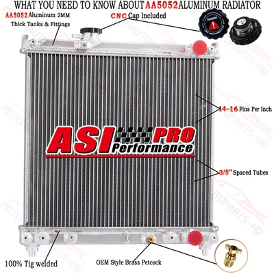 ASI 2 Row Radiator For Geo 93-95 Tracker/Suzuki 93-98 Sidekick/98 Chevy Tracker - Image 1 of 4