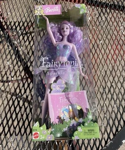 New Fairytopia PURPLE SPARKLE FAIRY Barbie Doll NIB w POP UP BOOK 2003 - Picture 1 of 8