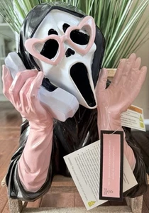 Nuevo Macabro Resina Iluminar Halloween Rosa/Negro Grito Niña Teléfono Estatua Corazones - Imagen 1 de 4