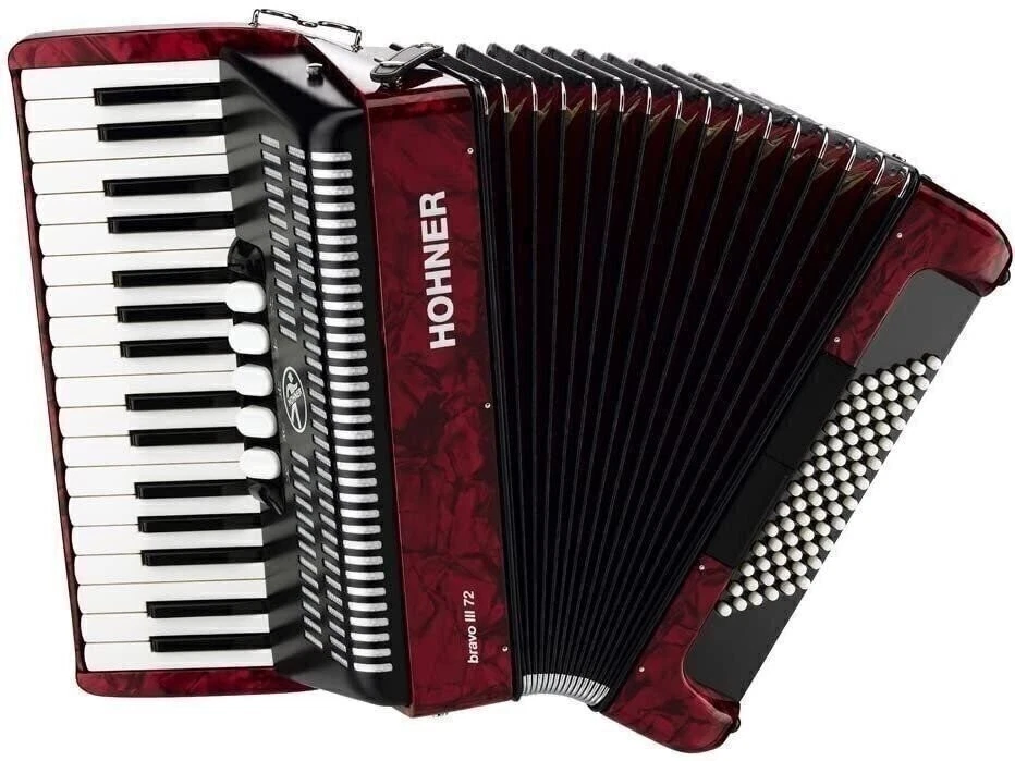 Acordeón de piano Hohner Bravo, 72 bajos, rojo Foto 1 de 1