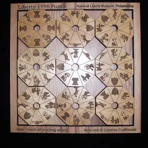 Puzzle Liberty 1776 - puzzle rompicapo in legno abbinato bordo - ora con copertina - Foto 1 di 2
