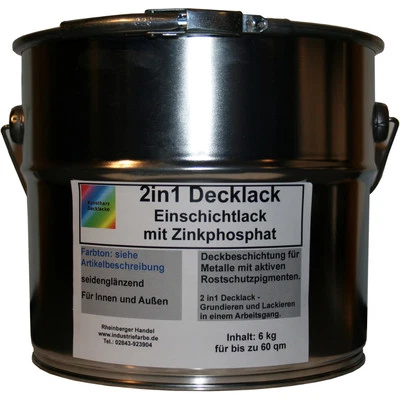 2in1 Decklack Einschichtlack Rostschutzlack, DB 703 matt mit Eisenglimmer, 6 kg  - Bild 1 von 2