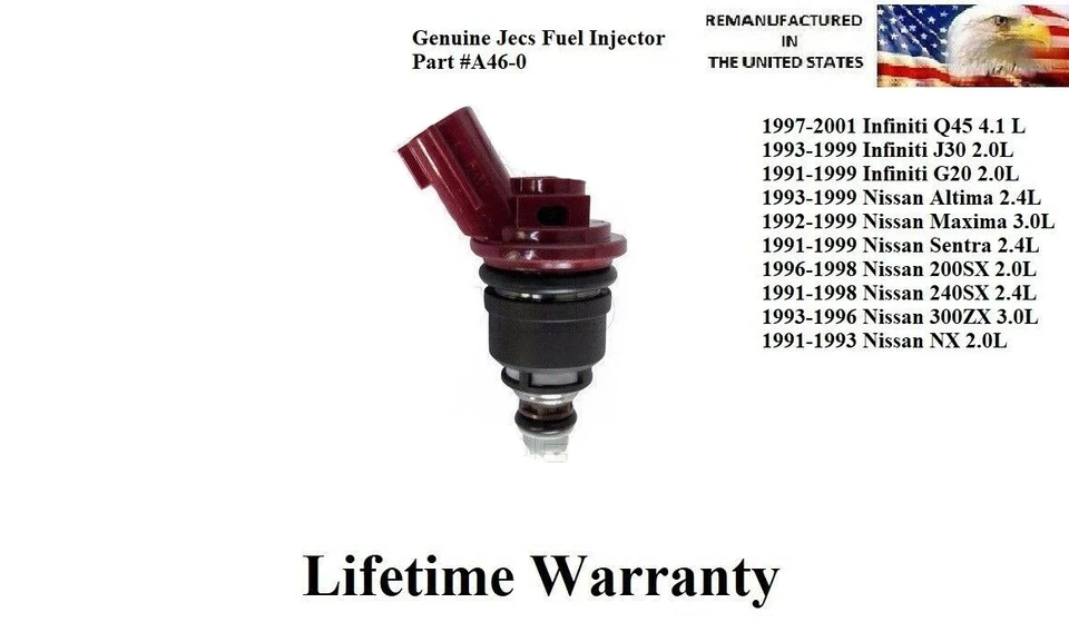 Genuine Jecs single Fuel Injector for 1991-1999 Nissan Sentra 2.0L - Image 1 of 1