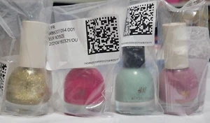 H&M Nail Polish 4 Bottles: Magenta, Gold Glitter, Orchid, Lt Blue .27fl.oz/8mL - Picture 1 of 5