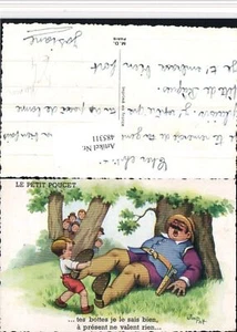 485311,Künstler AK Jim Patt Völlerei Humor Schlafender Mann Kinder - Picture 1 of 1