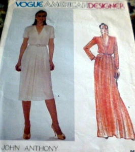 Schönes Vintage 70er Jahre Kleid Vogue Designer John Anthony Schnittmuster 10/32,5 - Bild 1 von 1