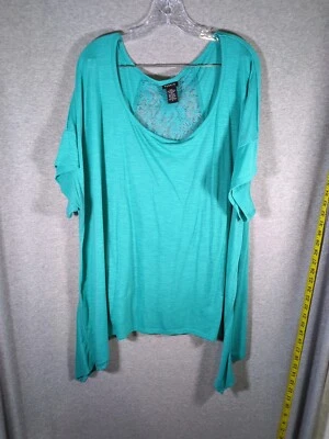 Top Torrid para mujer 4X informal verde azulado agujero pequeño cerca de la costura del hombro Foto 1 de 4