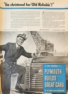 1944 Plymouth baut tolle Autos Oldtimer Anzeige ich habe sie getauft alt zuverlässig - Bild 1 von 1