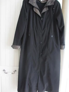 Rain coat Jacques vert black Ladies medium hooded with detachable lining used - Picture 1 of 7