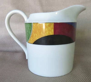 Creamer, MIKASA CURRENTS M5101 Whit Blu Red Blk Yelw Grn Teal - Picture 1 of 7