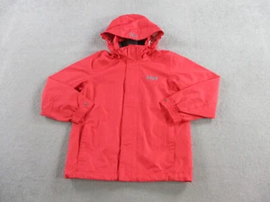 Helly Hansen Jacket Juniors 140/10 Coral Rain Wind Ski Hooded Full Zip Coat - Picture 1 of 11