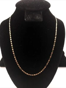Solid 14K Tricolor Gold 2 mm wide Valentino Chain Necklace 20.25” long 1.5gr. - Picture 1 of 12