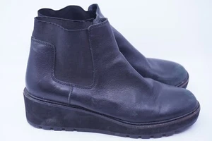 Eileen Fisher Damengröße 10 Stiefel Booties Chelsea Keilabsatz schwarz Leder - Bild 1 von 5