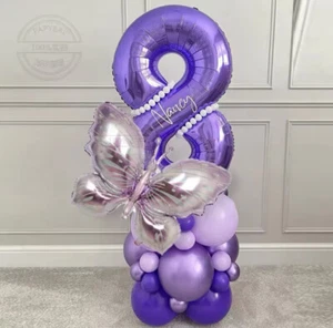 32Pcs Pink Purple Gradual Butterfly Balloons For Girls Birthday Party Decoration - Picture 1 of 18