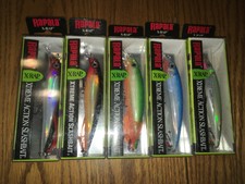 RAPALA X-RAP 10's----5 DIFFERENT COLORED FISHING LURES
