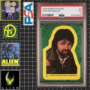 1979 Topps Alien Sticker - 3 Captain Dallas - PSA 5 EX - Picture 1 of 4