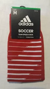 Men's Adidas Soccer Team Speed Sock, New Red White Climacool Formotion Socks M - Picture 1 of 3