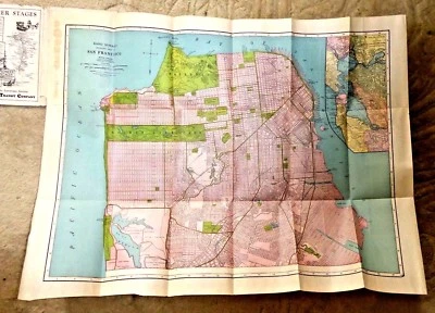 VINTAGE LOVELY SAN FRANCISCO CA PARCEL MAP RAND MCNALLY 1920'S - Image 1 of 4