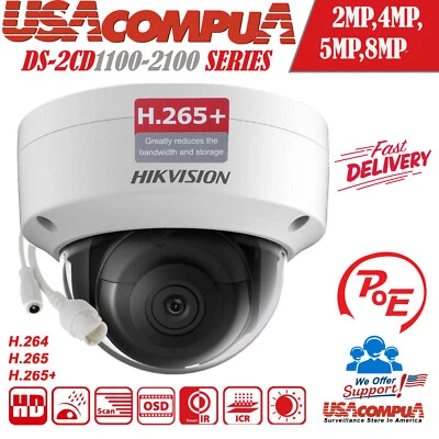 HIKVISION Hik Original 2MP 4MP 5MP 8MP POE IP H.265+ Network Camera H.265+ IR 40M 2.8MM