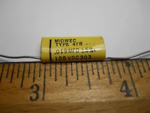 .019 mfd 100 VDC 5% Type 4FR Poly Fill Wrap Capacitor (NOS)(QTY 10 ea)D77 - Picture 1 of 3