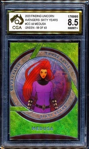 2023 Finding Unicorn Marvel Avengers 60 Years Green #59 Medusa 59/63 CGA 8.5 - Picture 1 of 3