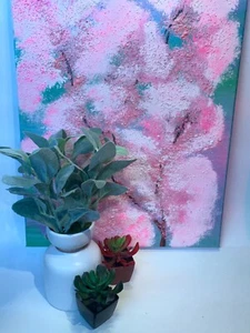 Leinwand Wandbild Kirschblüte Baum Realismus Struktur Gemälde OOAK - Bild 1 von 2