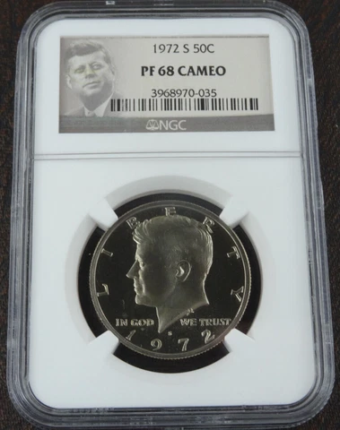 1972-S Kennedy Half Dollar Proof NGC PF 68 Cameo 50C Cover