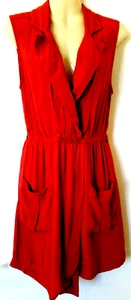 Women's Minkpink Coral Collared Stretch Sleeveless Wrap Dress X/S - Picture 1 of 6