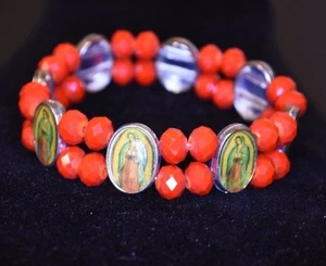 12 LUCKY VIRGEN DE GUADALUPE RED BRACELET PARTY FAVORS RECUERDOS PULSERAS DOZEN - Picture 1 of 5