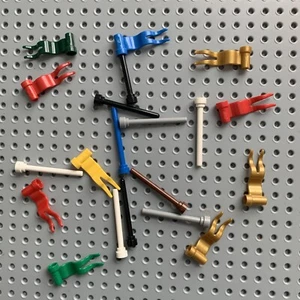 LEGO Lot of 10 mixed color Flags and Pole Wavy Banner Knight Castle Kingdom d - Picture 1 of 7