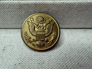 Bottone militare vintage Waterbury Button Co. Conn. tono oro 1" - Foto 1 di 4