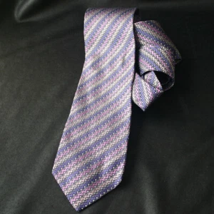 Vintage MISSONI bunte gewebte Seidenkrawatte rosa/lavendel - Bild 1 von 4