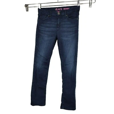 Childrens Place Skinny Jeans Girls Size 10 Blue Dark Wash Adjustable Waist - Image 1 of 4