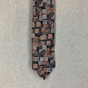 Vintage Krawatte 70er Jahre vier Knappen braun Polyester breite Krawatte Disco - Bild 1 von 11