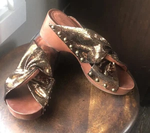 Kelsi Dagger Brooklyn Heeled Sandals Sprinter Rust Metallic US 6.5 EUC - Picture 1 of 17
