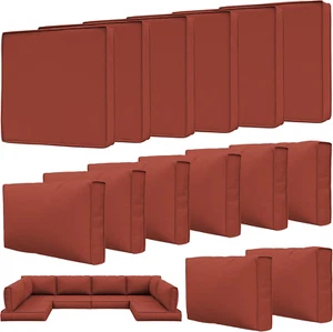 14 Pcs Outdoor Patio Cushion Covers, Replaceable Waterproof Furniture Covers, Ou - Picture 1 of 6