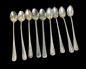 9 Eisteelöffel 7,5” Art Deco Minimalistisch 7 3/4” Eislöffel Gemischte Muster - Bild 1 von 9