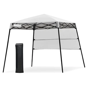 7x7 FT Slant Leg Pop-up Canopy Tent Shelter Adjustable Portable Carry Bag White - Picture 1 of 12