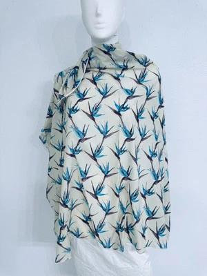 Missoni Mare Naranja Etiqueta Pájaros Paraíso Estampado Chal Bufanda Pareo 50” x 50” Nuevo sin Etiquetas Foto 1 de 4