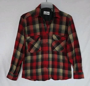 Vintage Sears Rehbock Flanellhemd Herren Gr. Medium rot kariert Wollmischung (C1) - Bild 1 von 9