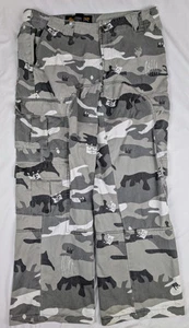 Vintage Y2K PNB Nation Camo Cargo Pants Trousers Grey Baggy - Mens XL - W38 L32 - Picture 1 of 24