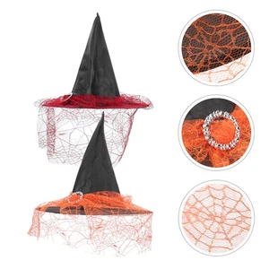 Set 2 Pezzi Cappello Strega Mago Copricapo Decorazione Halloween Decorazione Bambino - Foto 1 di 12
