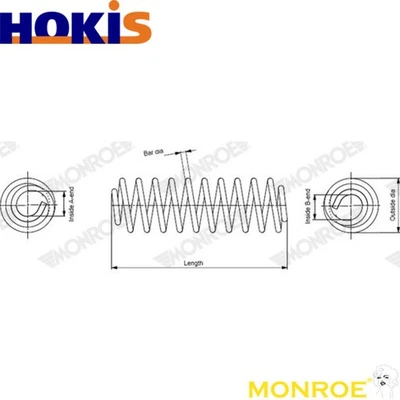 MUELLE HELICOIDAL SP4512 PARA SUZUKI SX4S-CROSSVITARA K10C-T 1,0 L 3 cilindros SX4 S-CROSS 1,4 L Foto 1 de 4