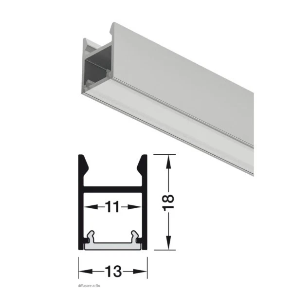 PROFILO 2103 HAFELE LOOX5 MT. DA APPLICARE PER LED IN ALLUMINIO FINITURA ARGENTO - Immagine 1 di 1