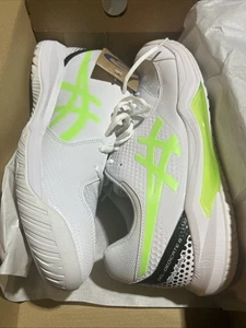 Asics Gel Dedicate 8 Pickleball Herren Pumps weiß/limette Burst Größe 12 - Bild 1 von 6