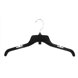 SSWBasics 17 inch BreakResistant Black Plastic Dress Hangers Case of 100 - Picture 1 of 2