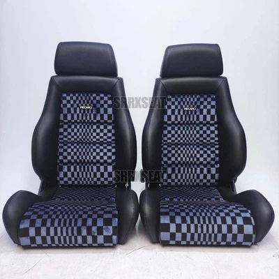 【1 PAIR】AUTHENTIC VINTAGE RECARO LSC BLACK CHECKERBOARD【CUSTOMS MAY APPLY】 - Image 1 of 4