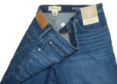 Pantalones de mezclilla para hombre con ribete NUEVO Madewell etiqueta ajustada atlética 36x32 medida talla 35x32 Foto 1 de 4